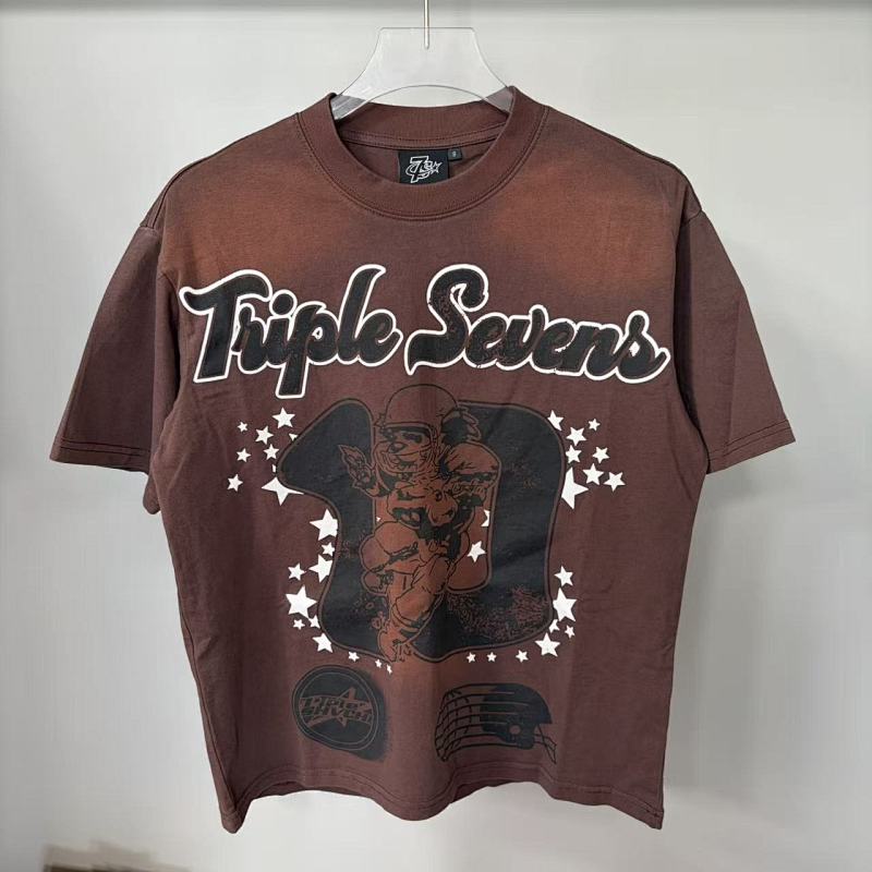 Triple Sevens Vintage Brown Football Star Graphic Tee