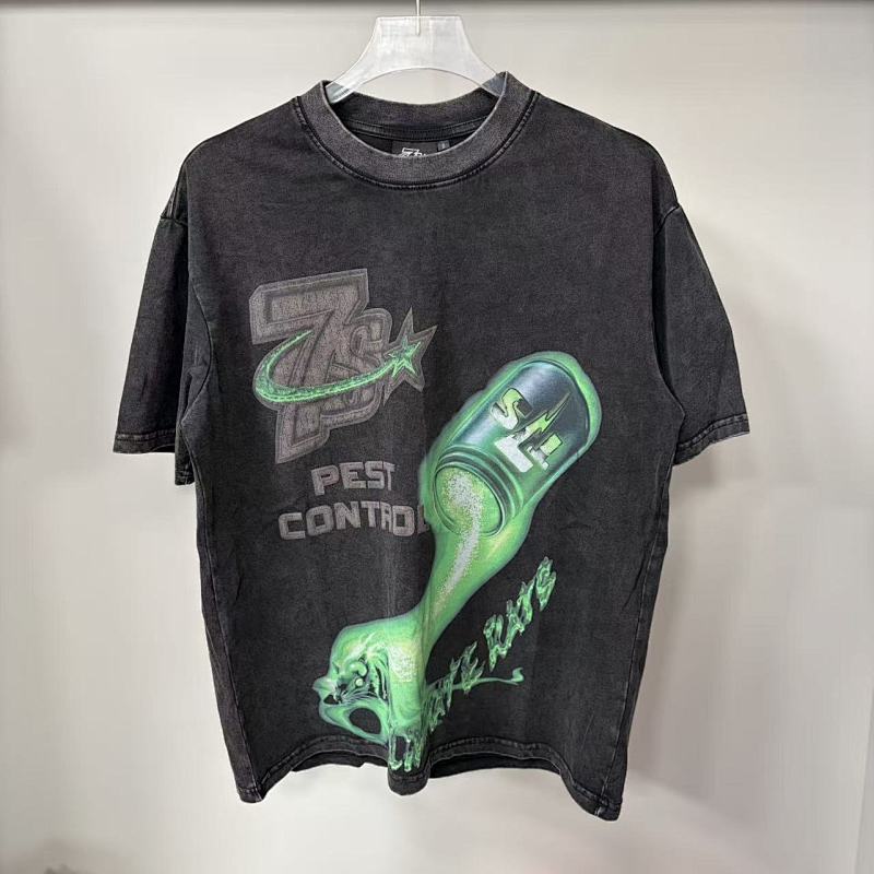 Triple Sevens Vintage Wash Green Slime Spray Can Graphic Tee