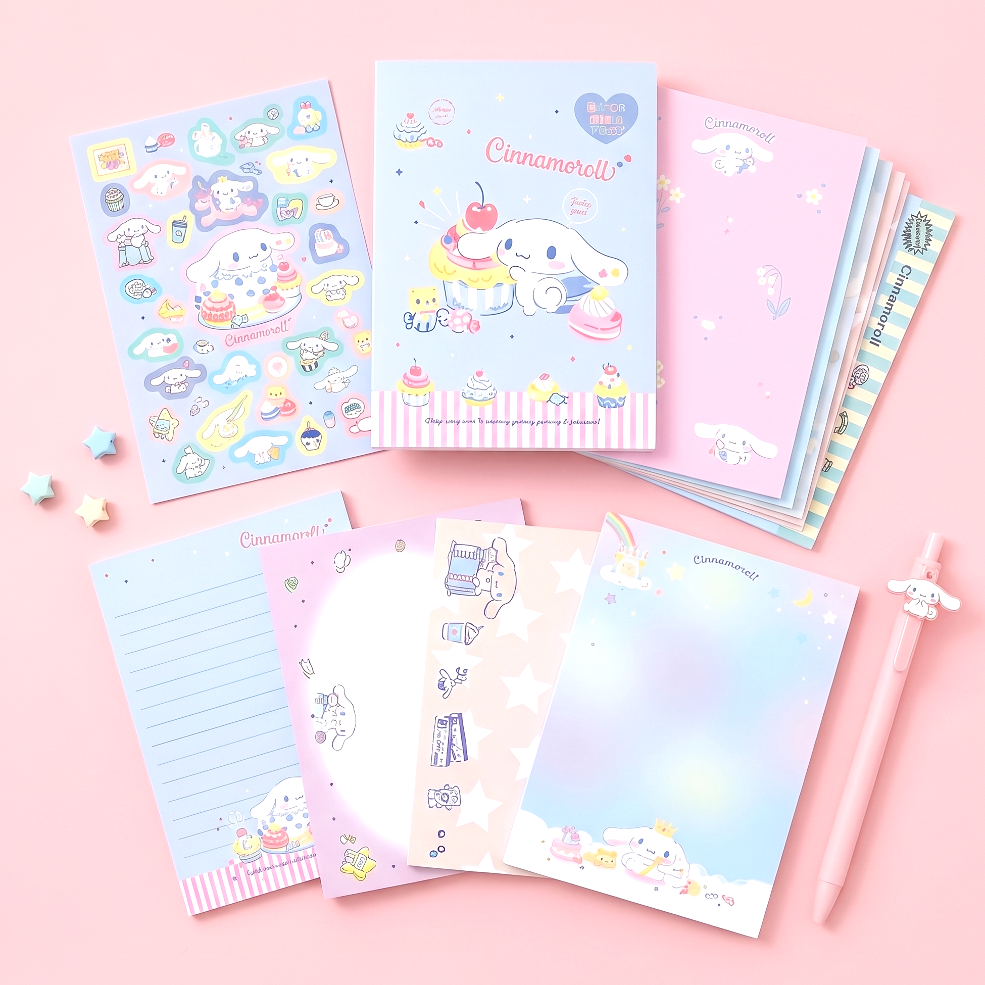 Sanrio Memo Pad Set – 128 Sheets + Sticker Sheet (Extra Large)