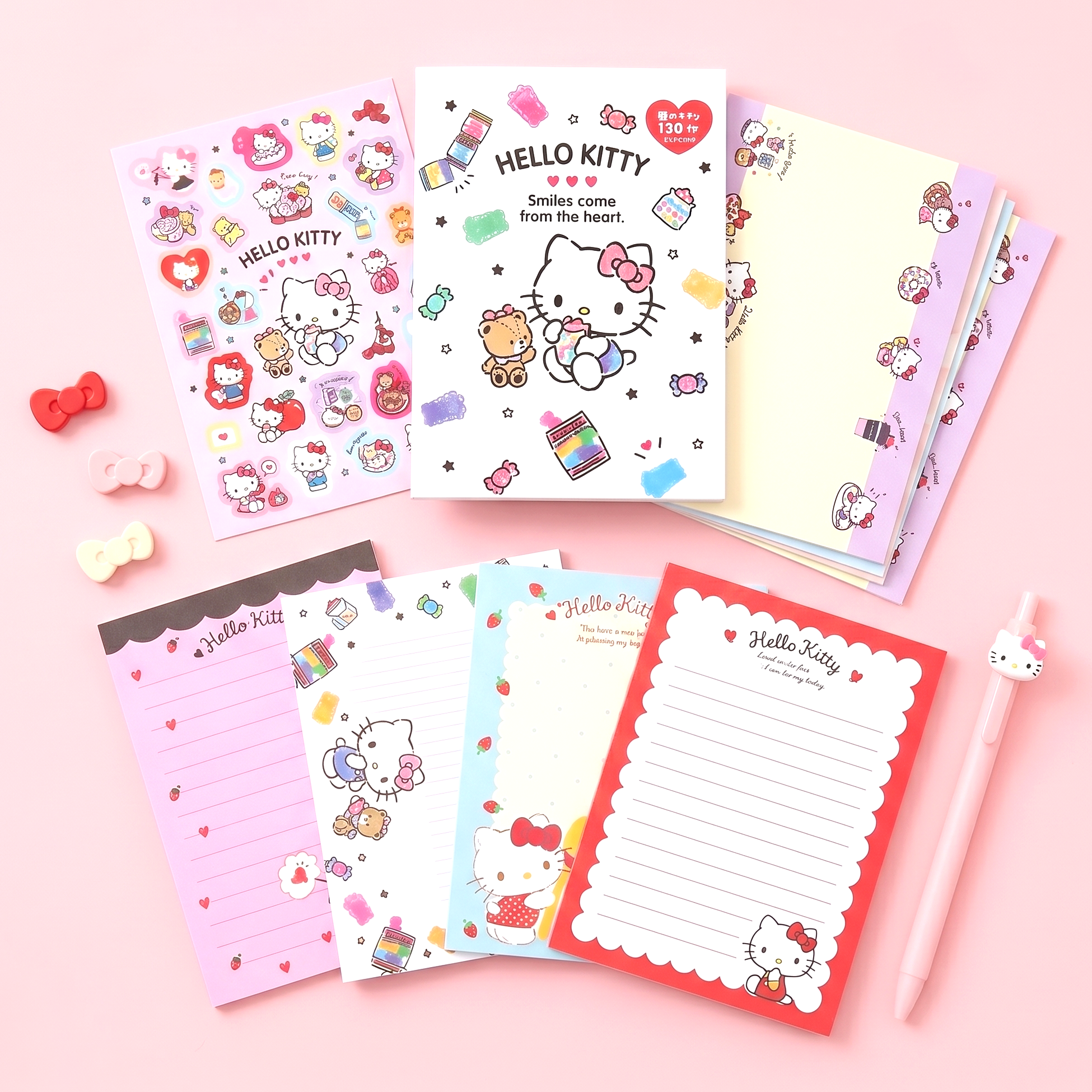 Sanrio Memo Pad Set – 128 Sheets + Sticker Sheet (Extra Large)