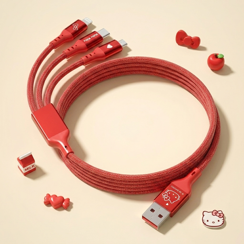 Sanrio 3-in-1 Fast Charging Cable – Cute Multi-Device Charger