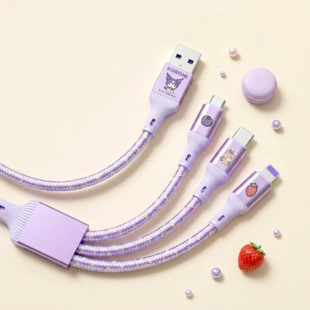 Sanrio 3-in-1 Fast Charging Cable – Cute Multi-Device Charger