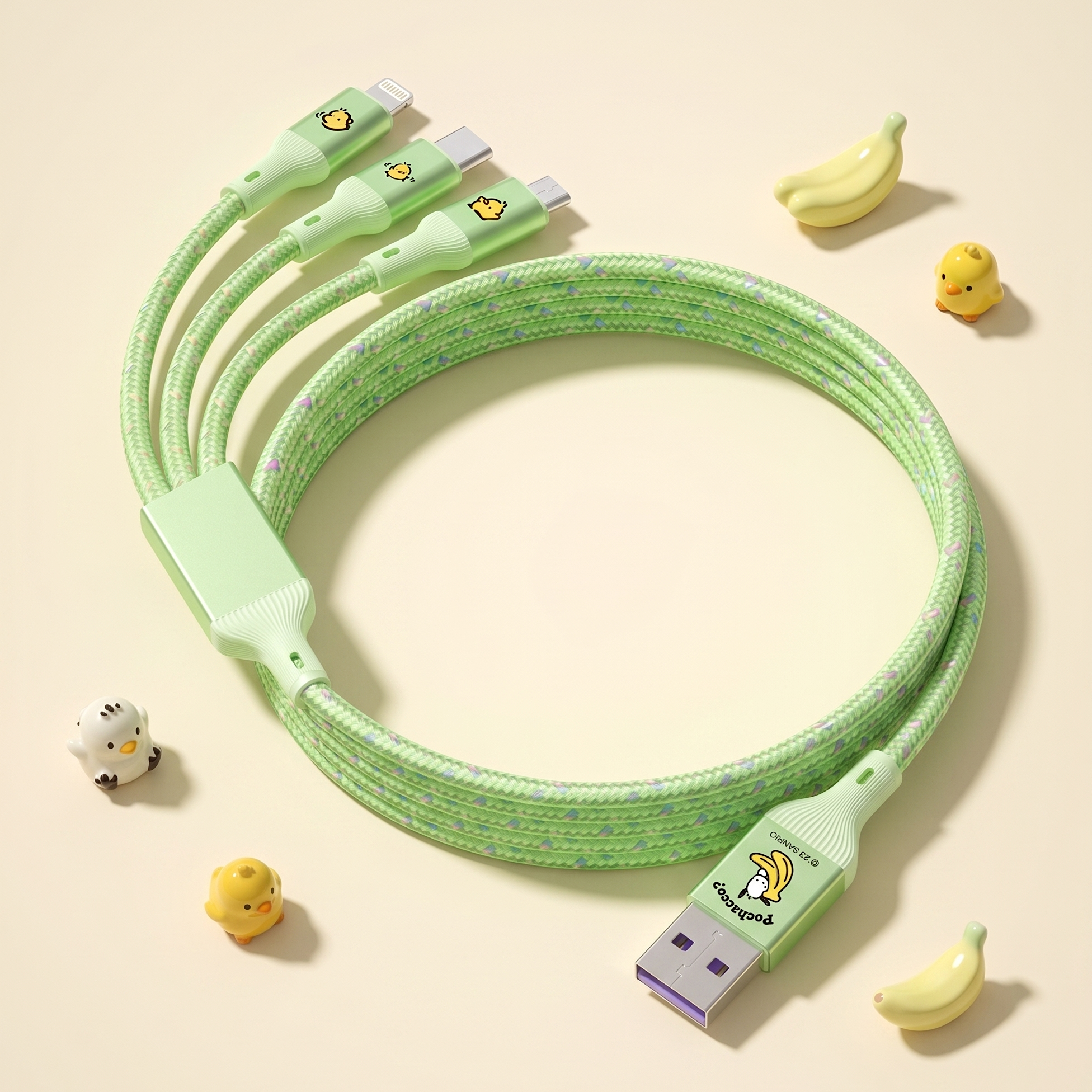 Sanrio 3-in-1 Fast Charging Cable – Cute Multi-Device Charger