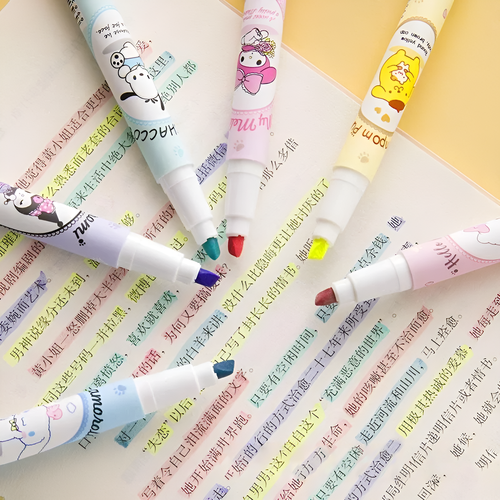 Sanrio Characters Highlighters - Set of 6