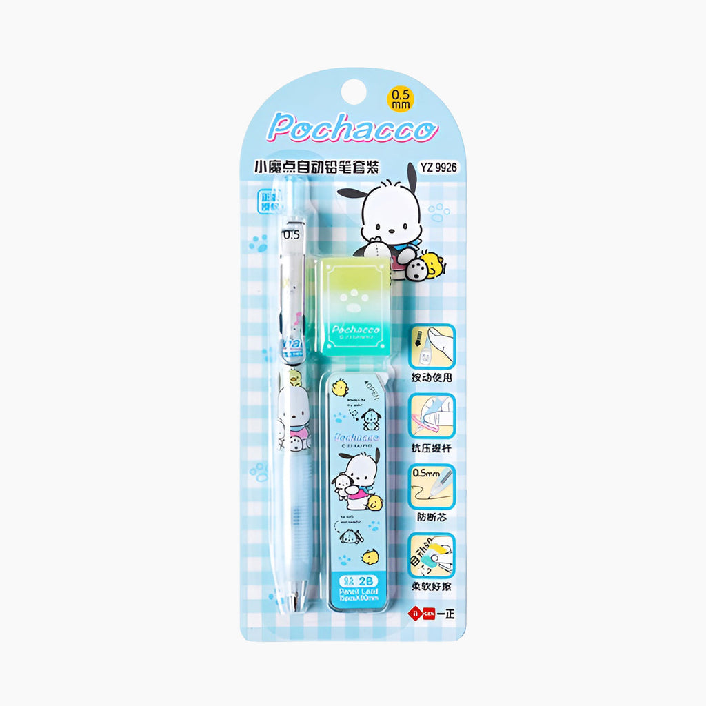 Sanrio Characters Mechanical Pencil Set - Pencil + Refills + Eraser