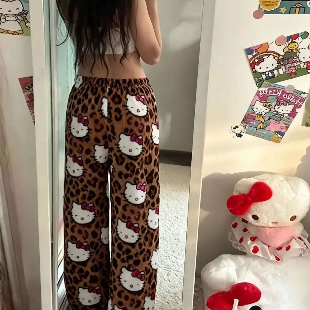 Hello Kitty Leopard Print Pajama Pants