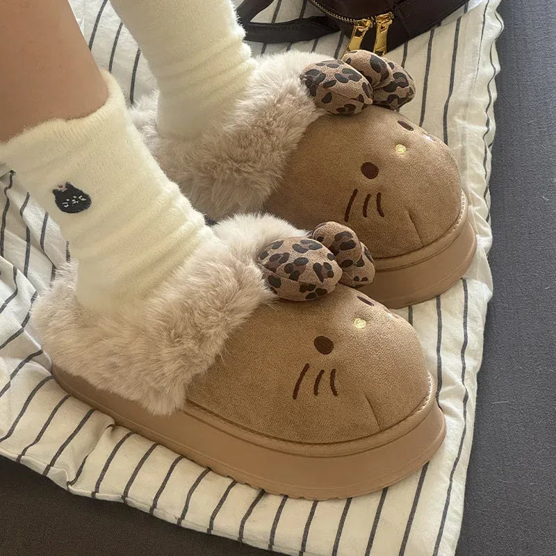 Hello Kitty Fluffy Bow Slippers