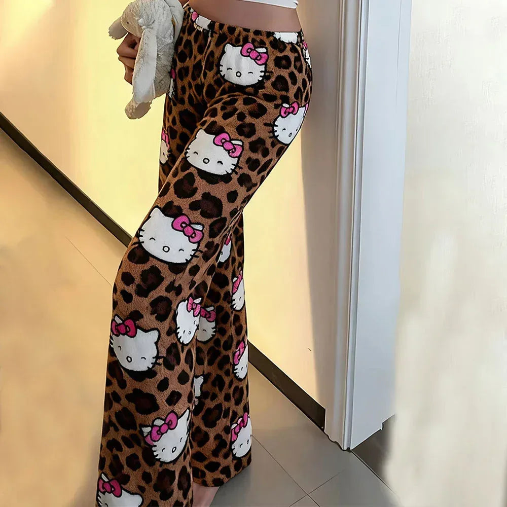 Hello Kitty Leopard Print Pajama Pants