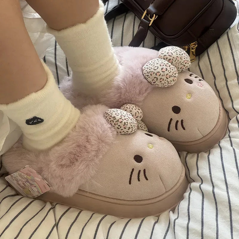 Hello Kitty Fluffy Bow Slippers