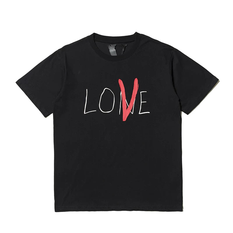 VLONE New Creative Letter Print Cotton Crew Neck Unisex Couple T-Shirt