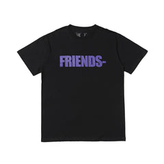 VLONE High Street Purple Logo Big V Limited Pure Cotton Loose Unisex Summer T-Shirt
