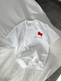Hello Kitty Print Cute Pocket Round Neck Short-Sleeved T-Shirt