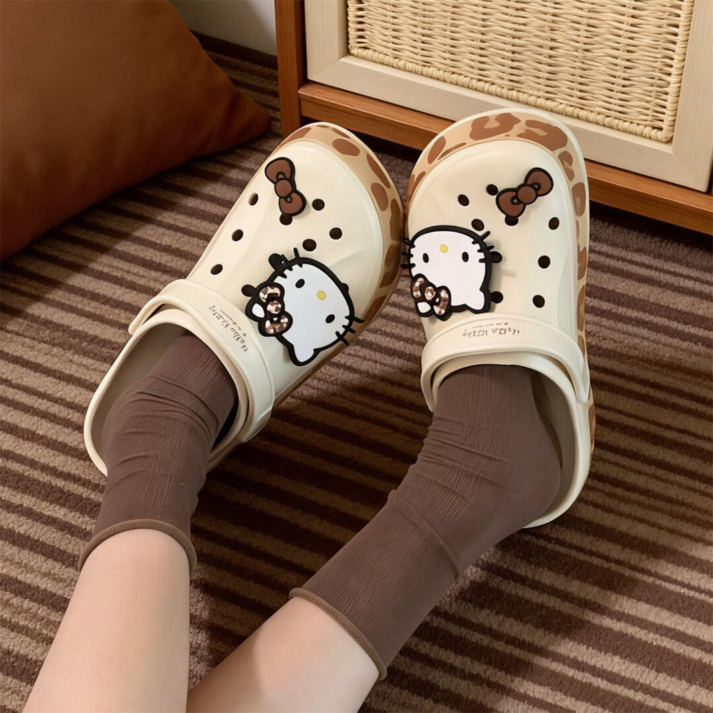 Hello Kitty Leopard-print Clogs Sandal Shoes