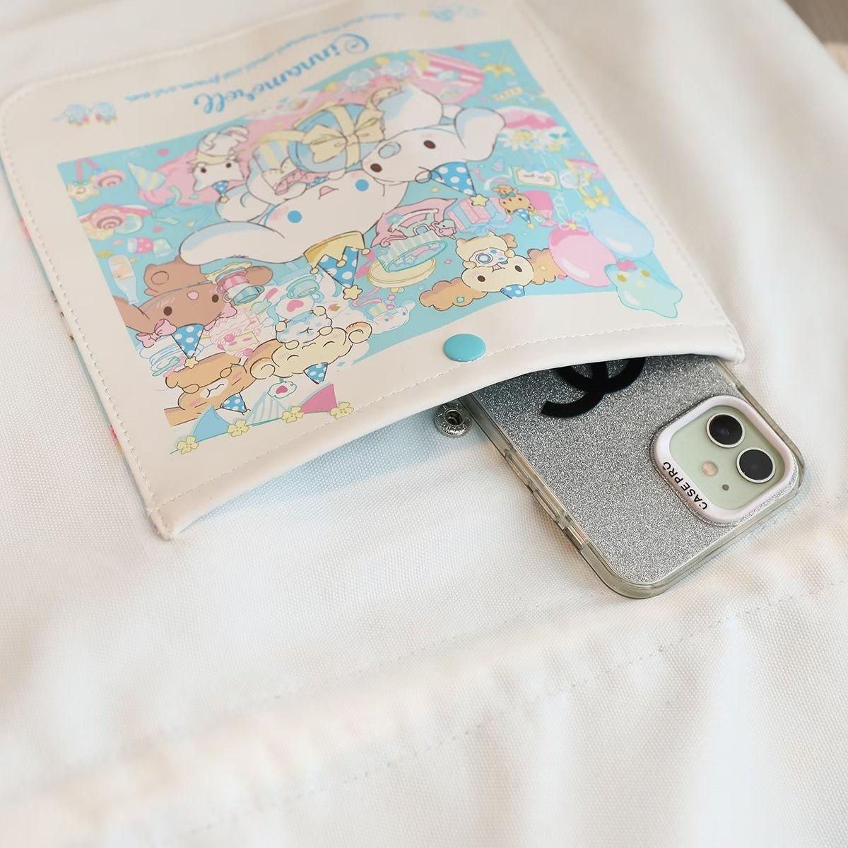 Cinnamoroll Family Drawstring Ruffled Canvas Bag