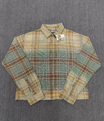 Valley Dreams Plaid Bandana Print Cropped Shirt Jacket
