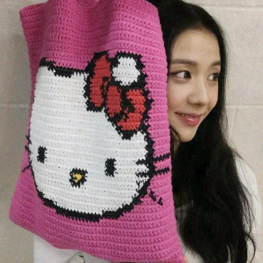 Hello Kitty Knitting Tote Bag