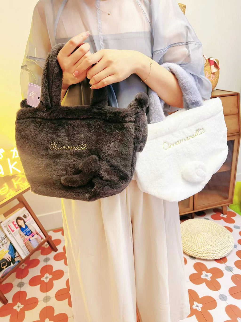 SANRIO Plush Clutch/Storage Bag (Japan)
