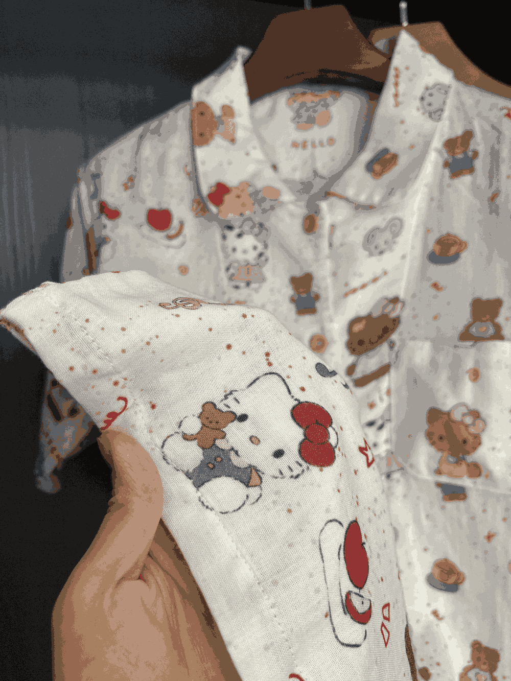 Hello Kitty & Friends Print Cotton Pajama Set