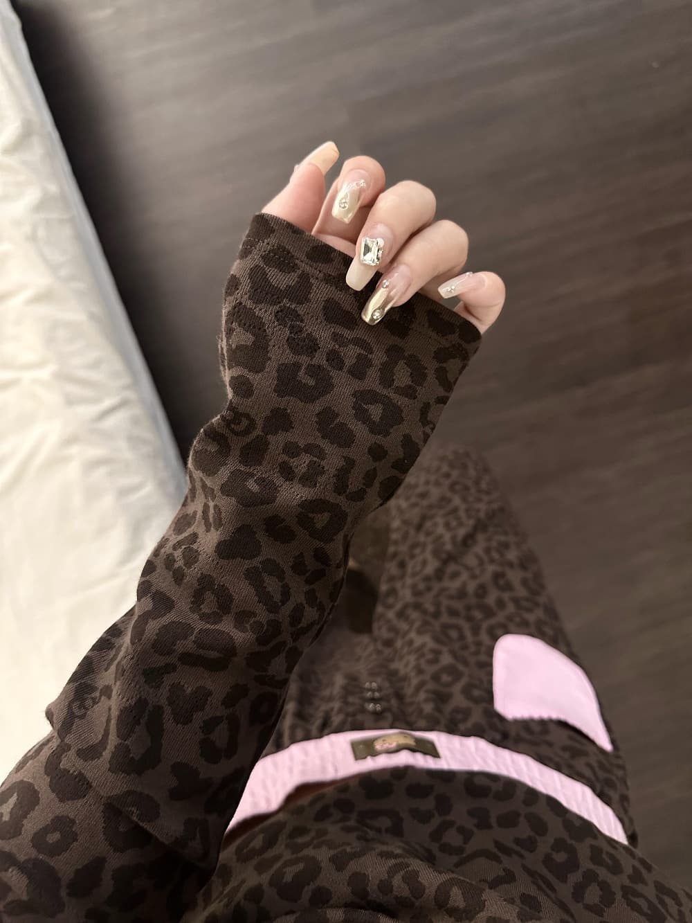 Hellokitty Leopard Print Cotton Cute Short&Long Pajama Set 2 Piece Sleepwear