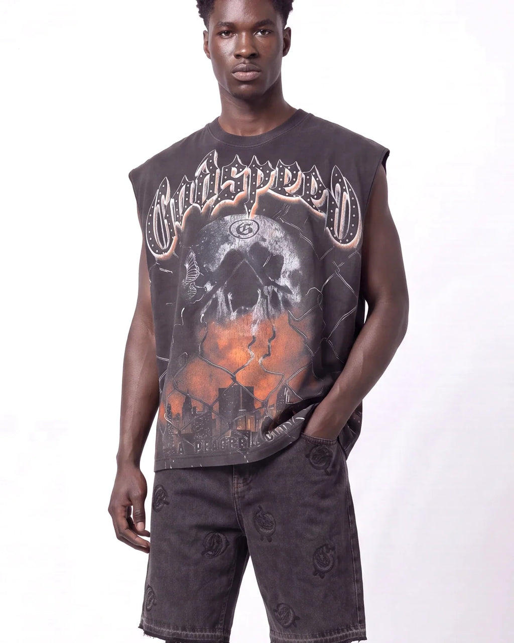 Godspeed Fences Sleeveless Tee Black