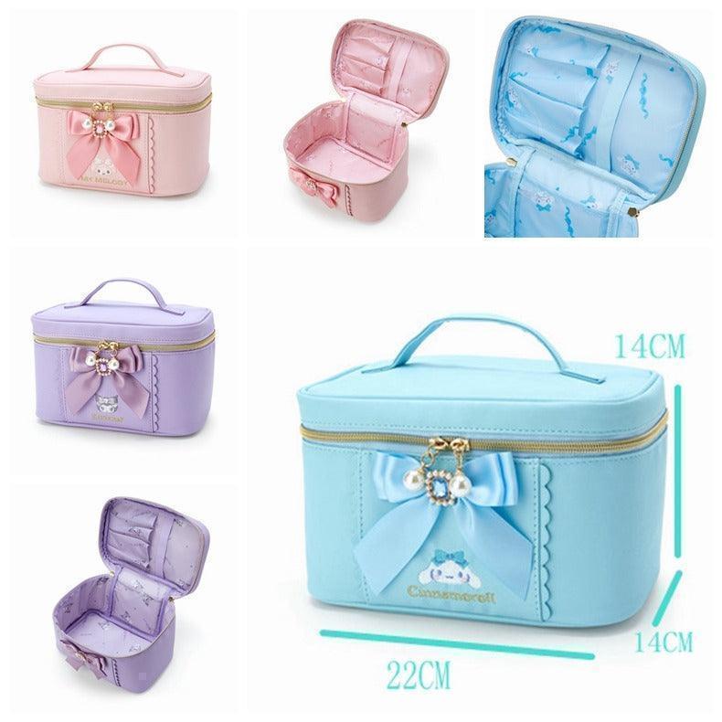 Sanrio Cute Bow Make Up Organizer with Pearl Zipper