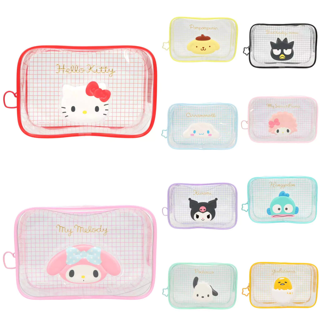 Sanrio Clear Gingham Zipper Pouch